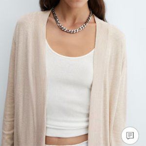 Mango Delicate Knit Swing Ruana Cardigan - OS